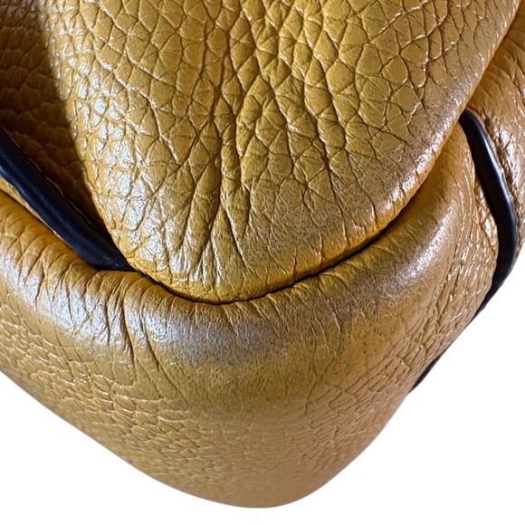 $350 TORY BURCH Solarium Yellow Leather Mini Backpack Designer Bag Embossed Logo - Picture 12 of 12